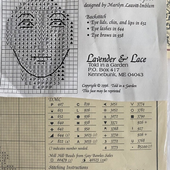 Lavender & Lace Victorian Designs Counted Cross Stitch Pattern White Lace Bride - Picture 4 of 4